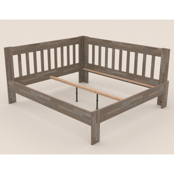 Rohová postel APOLONIE pravá, buk/šedá, 160x200 cm 2