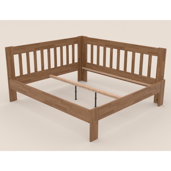 Rohová postel APOLONIE pravá, dub/světlý ořech, 180x200 cm 2