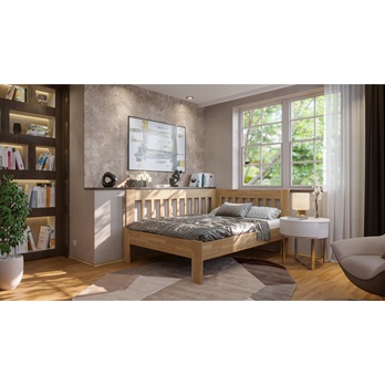Rohová postel APOLONIE buk/levá, 140x200 cm 1