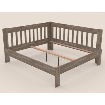 Rohová postel APOLONIE pravá, buk/šedá, 180x200 cm 2