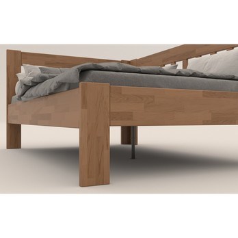 Rohová postel APOLONIE pravá, dub/světlý ořech, 140x200 cm 2