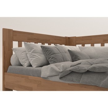 Rohová postel APOLONIE pravá, dub/světlý ořech, 140x200 cm 3