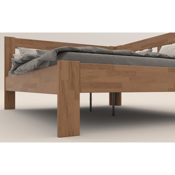 Rohová postel APOLONIE pravá, dub/světlý ořech, 160x200 cm 3