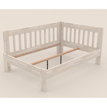 Rohová postel APOLONIE levá, buk/bílá, 140x200 cm 2