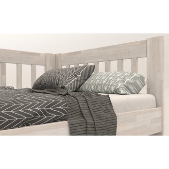 Rohová postel APOLONIE levá, buk/bílá, 140x200 cm 3