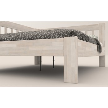 Rohová postel APOLONIE levá, buk/bílá, 160x200 cm 3