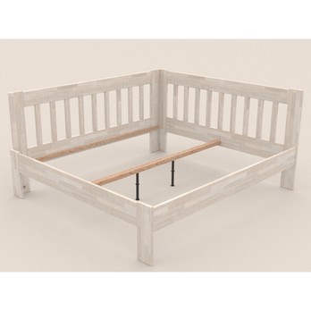 Rohová postel APOLONIE levá, buk/bílá, 180x200 cm 2