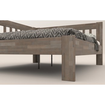 Rohová postel APOLONIE levá, buk/šedá, 160x200 cm 4