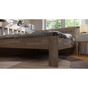 Rohová postel APOLONIE levá, buk/šedá, 180x200 cm 4