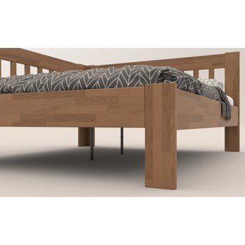 Rohová postel APOLONIE levá, dub/světlý ořech, 160x200 cm 3