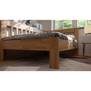 Rohová postel APOLONIE levá, dub/světlý ořech, 140x200 cm 3