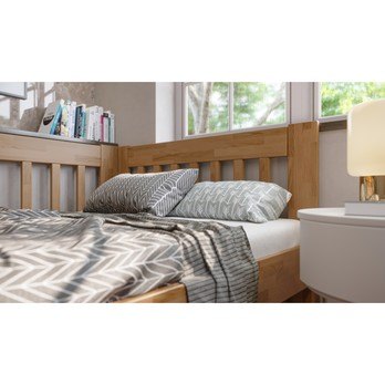 Rohová postel APOLONIE levá, dub/světlý ořech, 140x200 cm 4