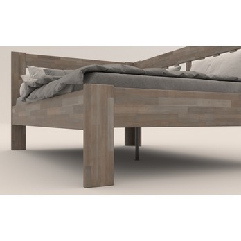 Rohová postel APOLONIE pravá, buk/šedá, 140x200 cm 3