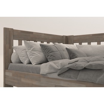 Rohová postel APOLONIE pravá, buk/šedá, 140x200 cm 4