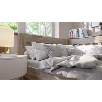 Rohová postel APOLONIE pravá, buk/šedá, 140x200 cm 5