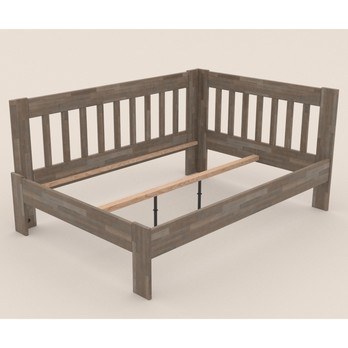 Rohová postel APOLONIE levá, buk/šedá, 140x200 cm 2