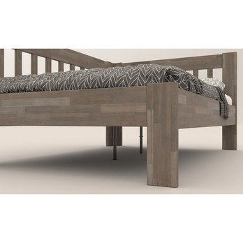 Rohová postel APOLONIE levá, buk/šedá, 140x200 cm 3