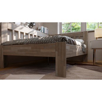 Rohová postel APOLONIE levá, buk/šedá, 140x200 cm 6