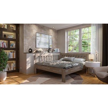 Rohová postel APOLONIE levá, buk/šedá, 180x200 cm 1