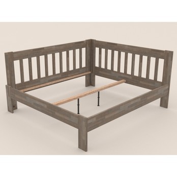 Rohová postel APOLONIE levá, buk/šedá, 180x200 cm 2