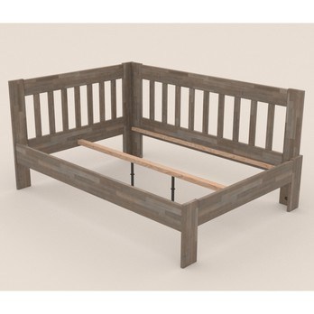 Rohová postel APOLONIE pravá, buk/šedá, 140x200 cm 2