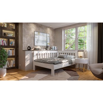 Rohová postel APOLONIE levá, buk/bílá, 140x200 cm 1