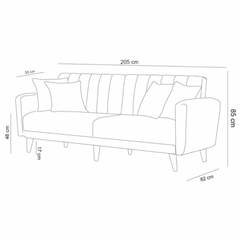 Pohovka AQUA tmavě šedá 4