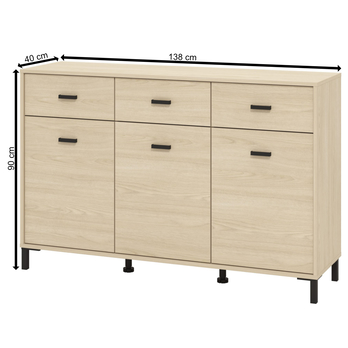 Komoda ARABELA dub sonoma, šířka 138 cm 6