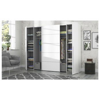 Šatní skříň ARAGON bílá, dub sonoma 1