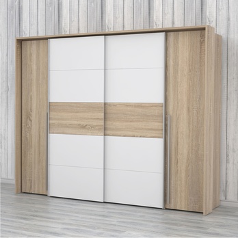 Šatní skříň ARAGON dub sonoma, bílá 1
