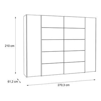 Šatní skříň ARAGON dub sonoma, bílá 6