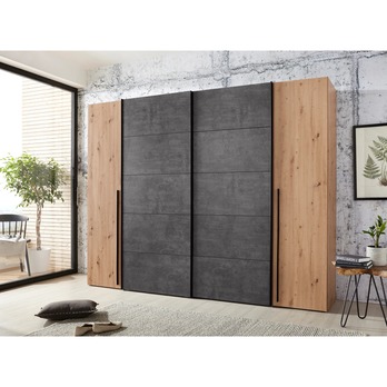 Šatní skříň ARAGON dub artisan, beton 1