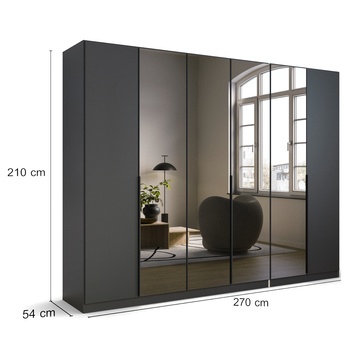 Šatní skříň ARCENIA III šedá metalická 4