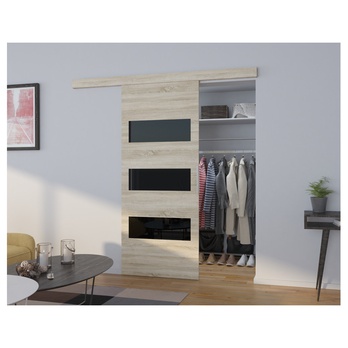 Posuvné dveře ARES 106 dub sonoma/černá, 106x205 cm 1