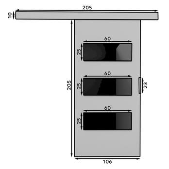 Posuvné dveře ARES 106 dub sonoma/černá, 106x205 cm 2