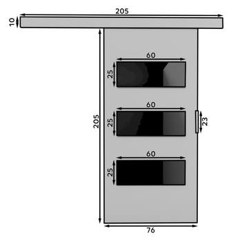 Posuvné dveře ARES 76 dub sonoma/černá, 76x205 cm 2