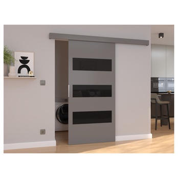 Posuvné dveře ARES 76 šedá/černá, 76x205 cm 1