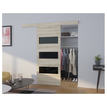 Posuvné dveře ARES 86 dub sonoma/černá, 86x205 cm 1