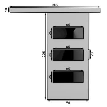 Posuvné dveře ARES 96 bílá/černá, 96x205 cm 2