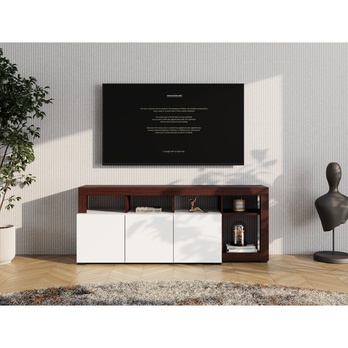 TV komoda ARGYLL 154 bílá/tmavý dub 3