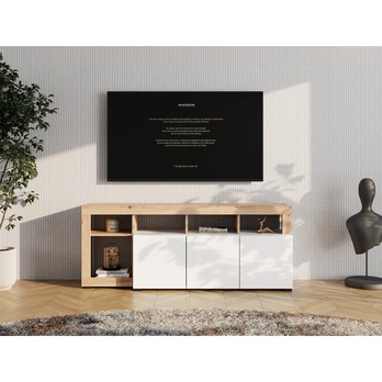 TV komoda ARGYLL 154 bílá/dub artisan 3
