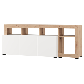 TV komoda ARGYLL 154 bílá/dub artisan 4
