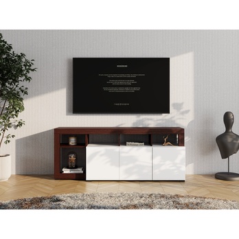 TV komoda ARGYLL 154 bílá/tmavý dub 1