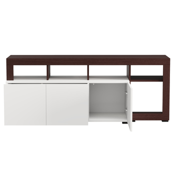 TV komoda ARGYLL 154 bílá/tmavý dub 2