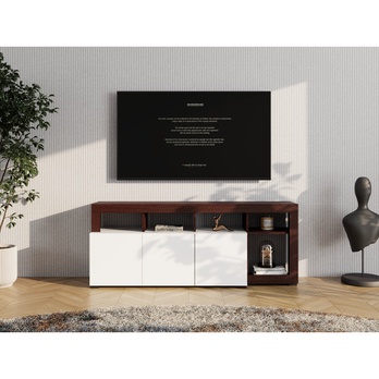 TV komoda ARGYLL 154 bílá/tmavý dub 3