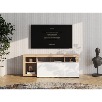 TV komoda ARGYLL 154 bílá/dub artisan 3