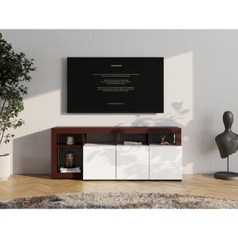 TV komoda ARGYLL 154 bílá/tmavý dub 1