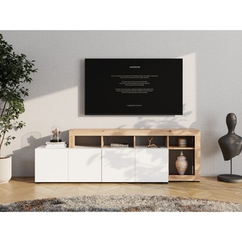 TV komoda ARGYLL 192 2Z bílá/dub artisan 3