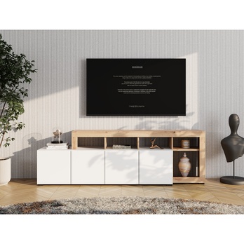 TV komoda ARGYLL 192 bílá/dub artisan 3