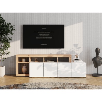 TV komoda ARGYLL 192 bílá/dub artisan 1